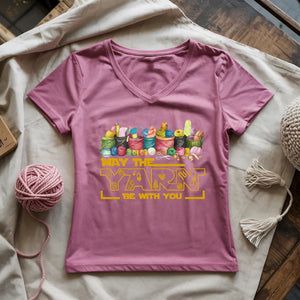 May The Yarn Be With You Lady V-neck