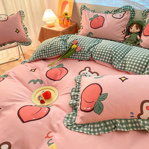 Kawaii Peach Bedding Set π