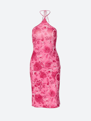 Rose Halter Neck Midi Dress