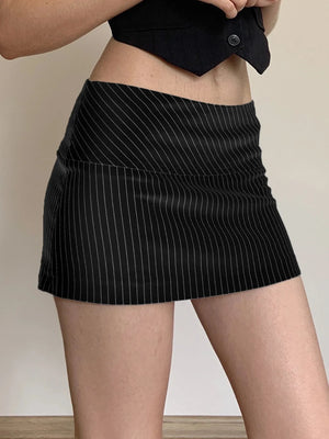 Striped Office Mini Skirt