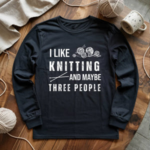 Knitting & 3 People Long Sleeve T-shirt