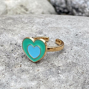Green Heart Anxiety Ring π
