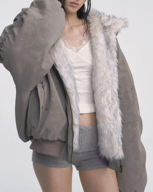 Less Conversation Reversible Fur Jacket