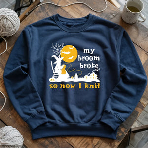 Broom Broke Knitting Witch Sweatshirt