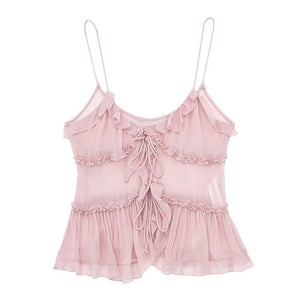 Soft Girl Aesthetic Ruffle Top