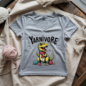 Yarnivore Crocheter Lady V-neck