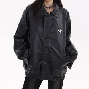 Star Girl Bomber Leather Jacket