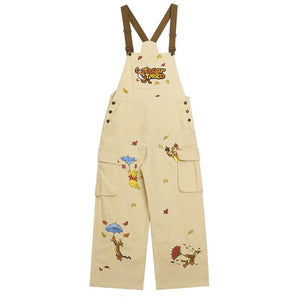 90's Kids Embroidery Overalls