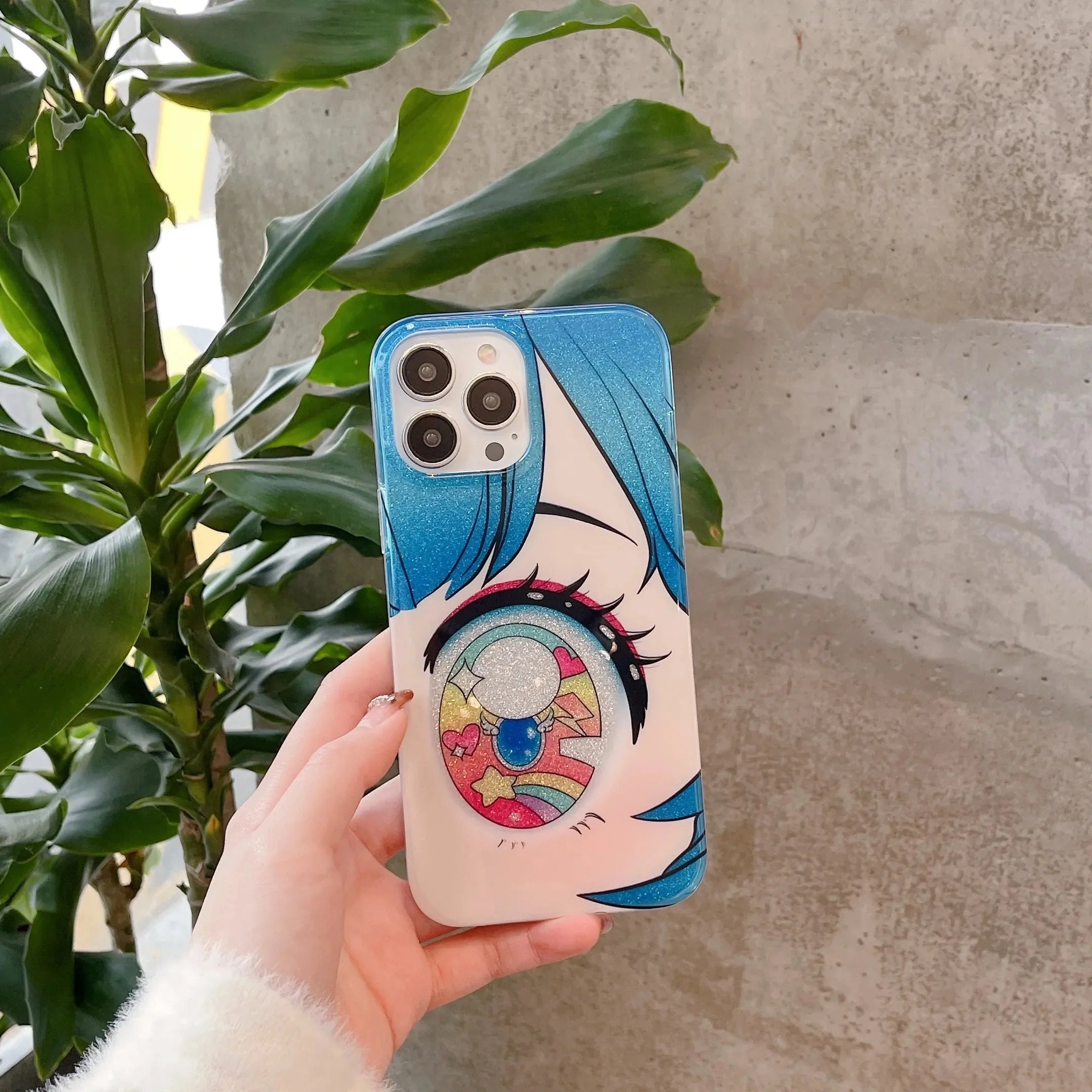 Anime Girl Glitter Phone Case
