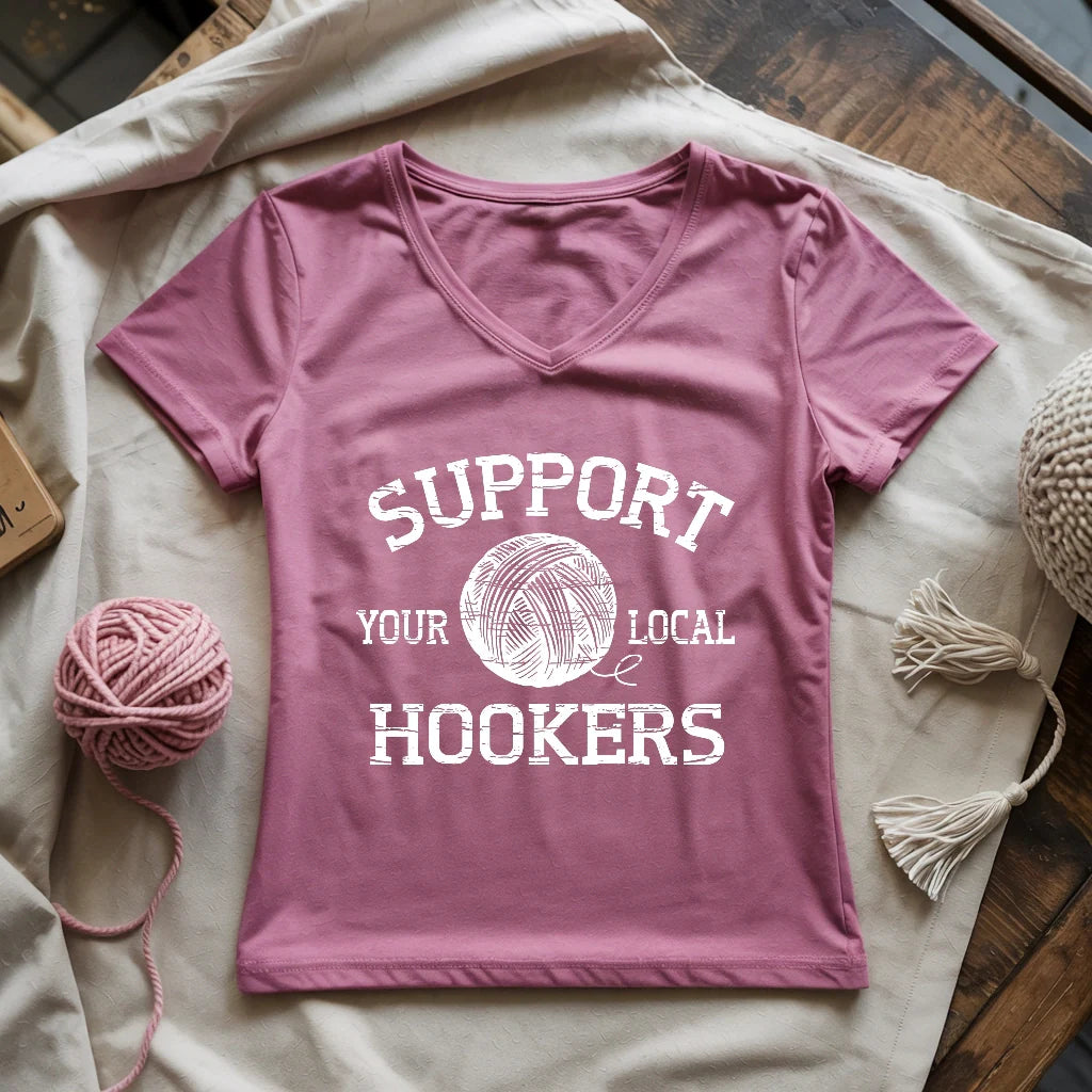 Support Local Hookers Lady V-neck