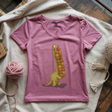 Yarnosaurus Rex Lady V-neck