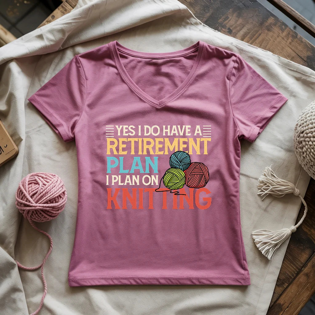 Retirement Plan Lady V-neck