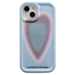 Blue Gradient Heart iPhone Case