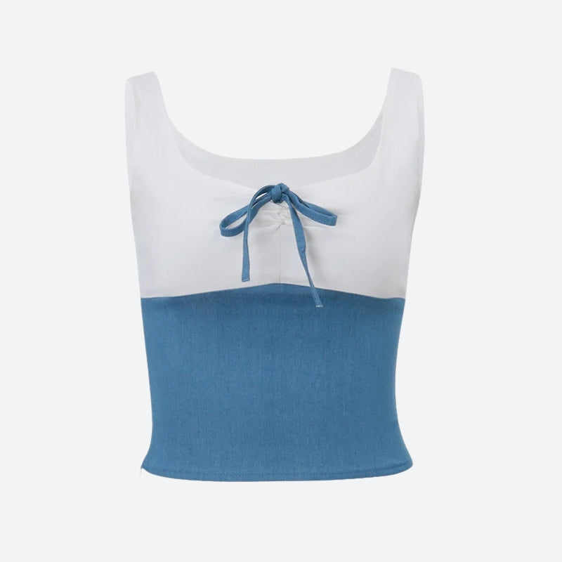 Bow Plunge Neck Top