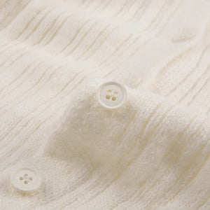 Button Up Off Shoulder Knitted Top