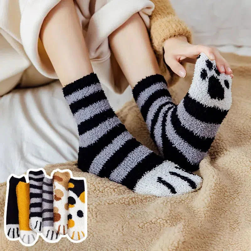 Cat Paw Plush Socks