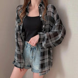 Chiffon Plaid Shirt