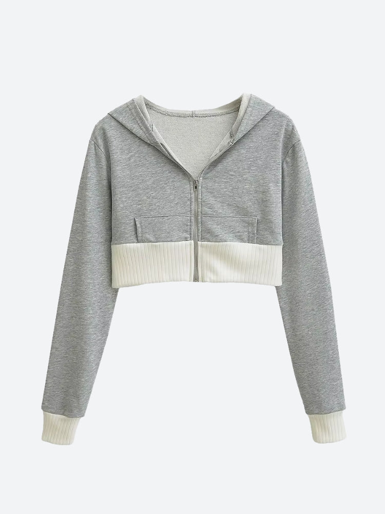 Cropped Hoodie & Mini Skirt Two Piece Set