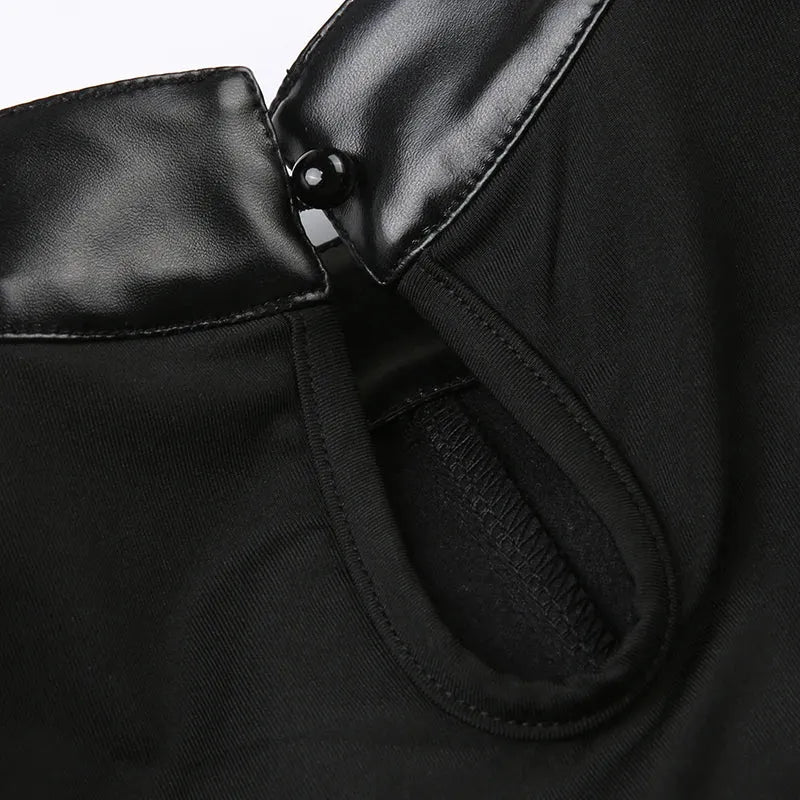 Cyberpunk Faux Leather Crop Top
