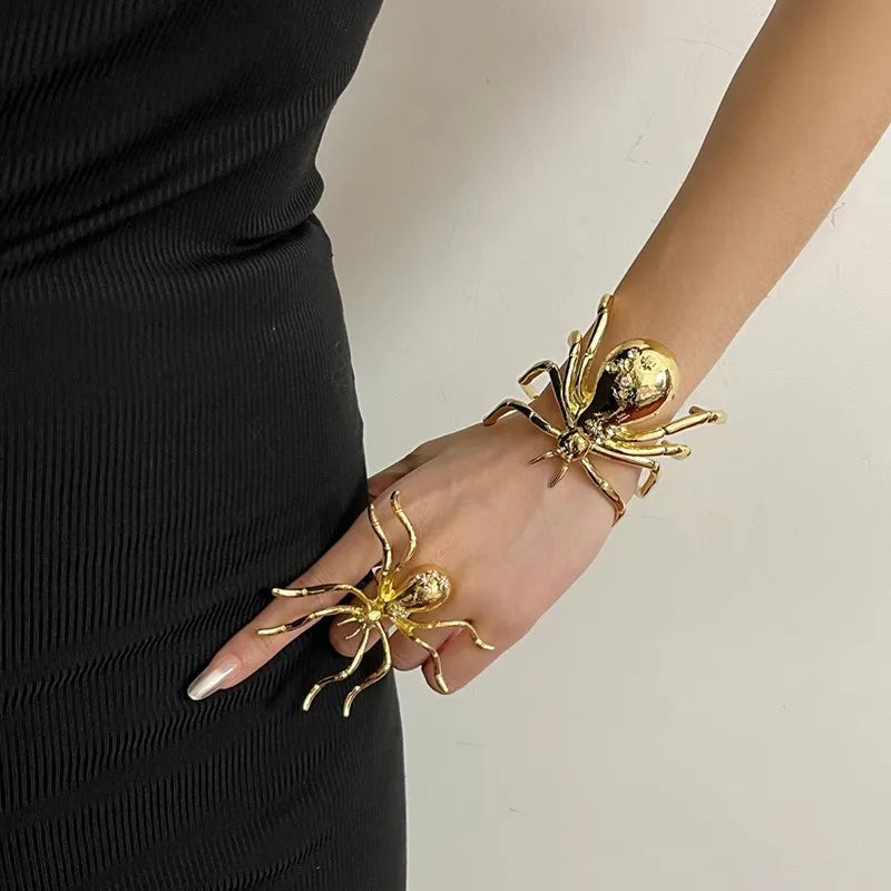 Goth Spider Bracelet & Ring
