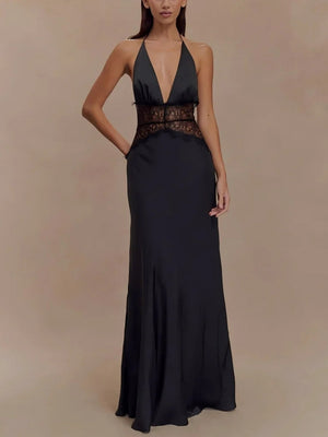Halter Neck Backless Maxi Dress