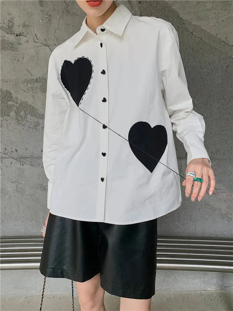 Heart Patch Button-Up Shirt