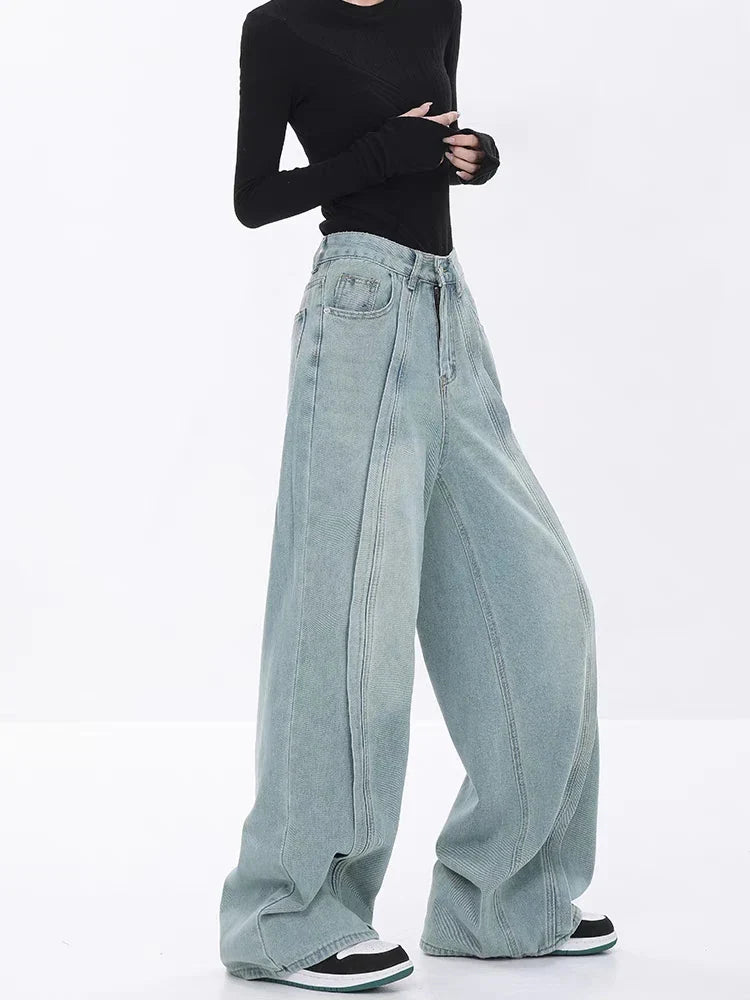 Seam Line Wide Leg Jeans