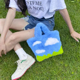 White Clouds & Blue Sky Fluffy Bag