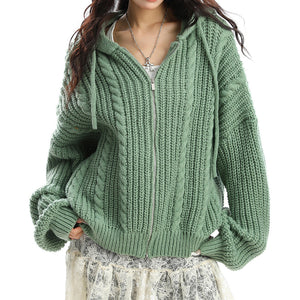 Candy Morning Loose Knit Hoodie