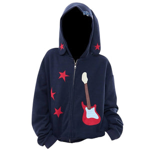 Bunny Ears Hoodie with Guitar Patch