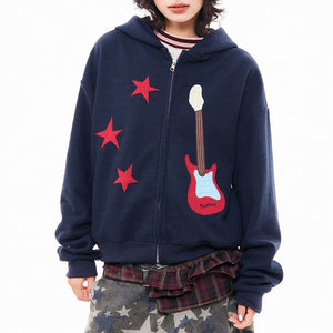 Bunny Ears Hoodie with Guitar Patch