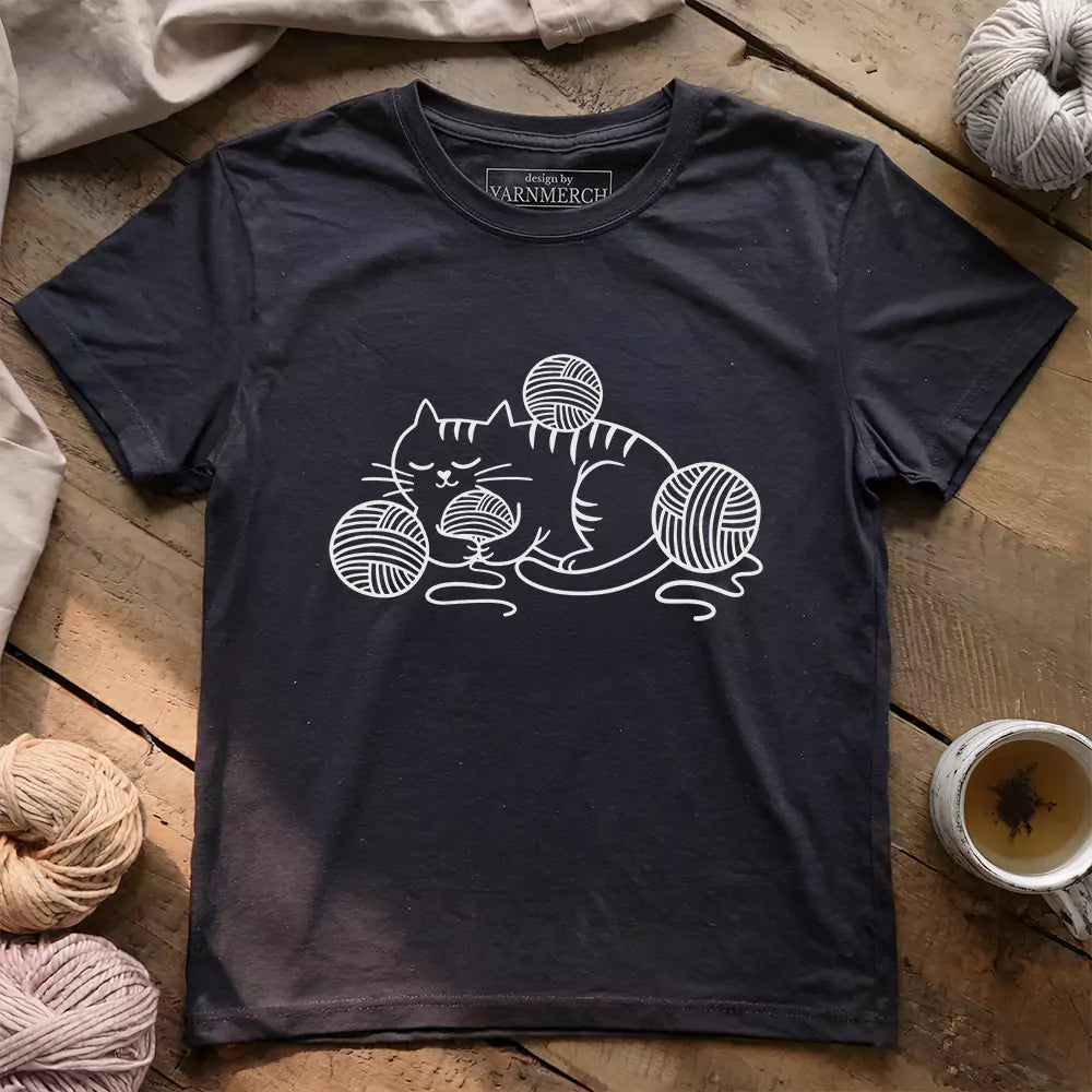 Cat and Yarn T-shirt