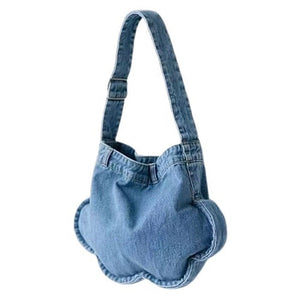 Cloud Shaped Denim Shoulder Bag