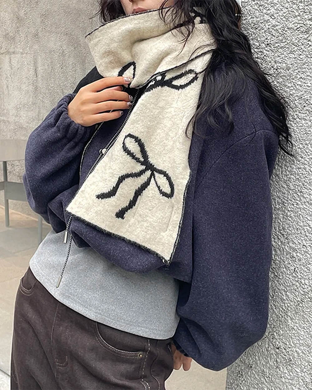 Coquette Bow Knit Scarf