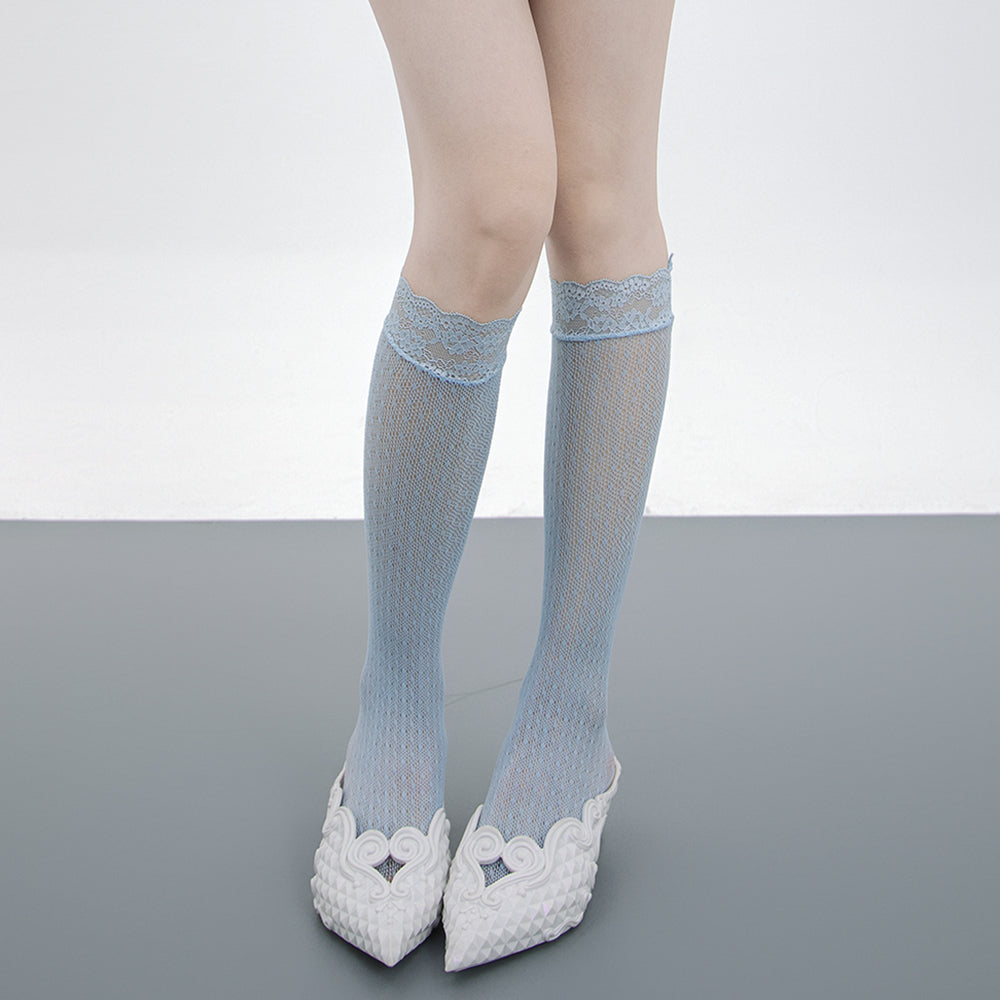 Coquette Lace Mesh Knee Socks