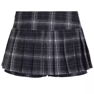 Dark Academia Plaid Mini Skirt