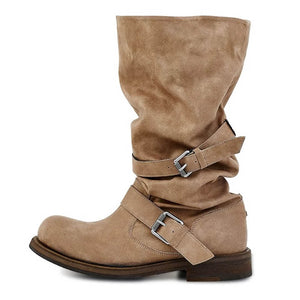 Dusty Road Mid-Calf Buckle Boots