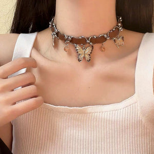 Fairycore Butterfly Choker Necklace
