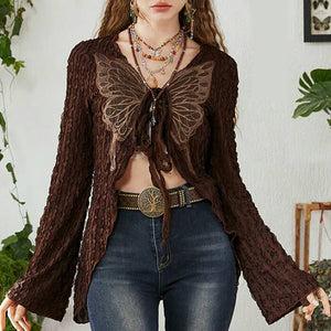 Fairy Grunge Butterfly Long Sleeve Top