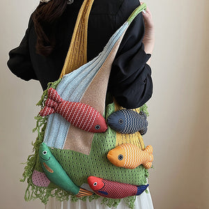 Fish Crochet Shoulder Bag
