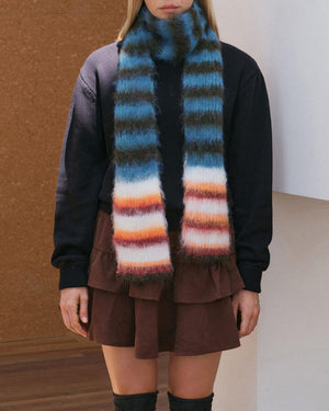 Frazzled English Woman Striped Scarf