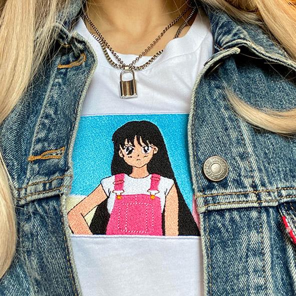 Anime Embroidered T-Shirt