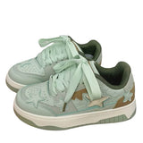Sage Green Aesthetic Star Sneakers