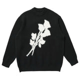 Grunge Aesthetic Rose Print Sweater