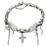 Grunge Angel Wings Necklace