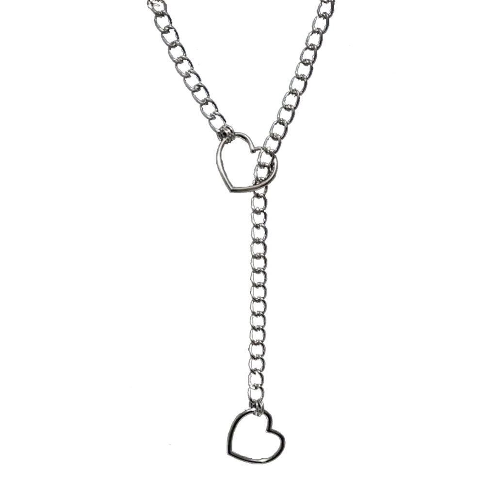 Heart Ring Drop Chain Necklace