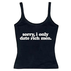 I Date Only Rich Men Y2K Tank Top