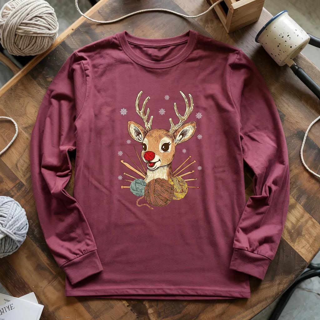 Red Nose Yarndeer Long Sleeve T-shirt