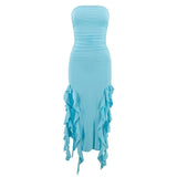 Pure Flirting Ruffle Split Dress