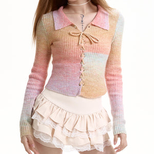 Pastel Rainbow Knit Top